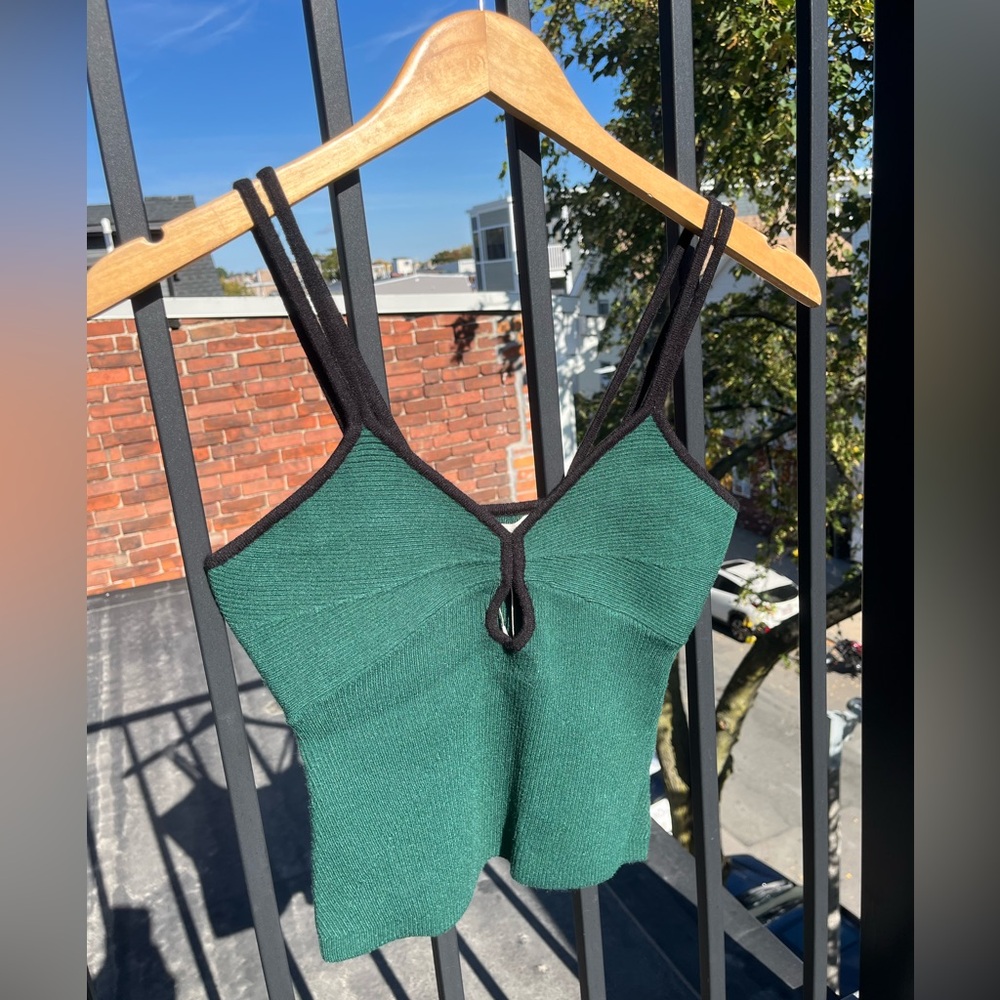 Favorite Daughter Green Knit Tank Top Size M